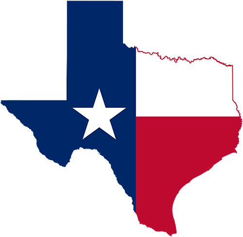 state of texas colored as flag